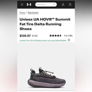 Under Armour Unisex UA HOVR™ Summit Fat Tire Delta Running Shoes